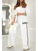 2025 Euro-American Ribbed Solid Color Fashion 2-Piece Set