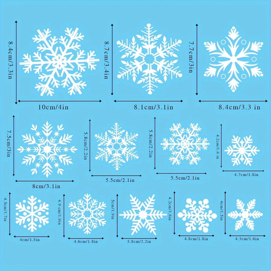 137 Christmas Snowflake Window Flowers - PVC Electrostatic Stickers for Glass - Reusable Winter Decorative Stickers