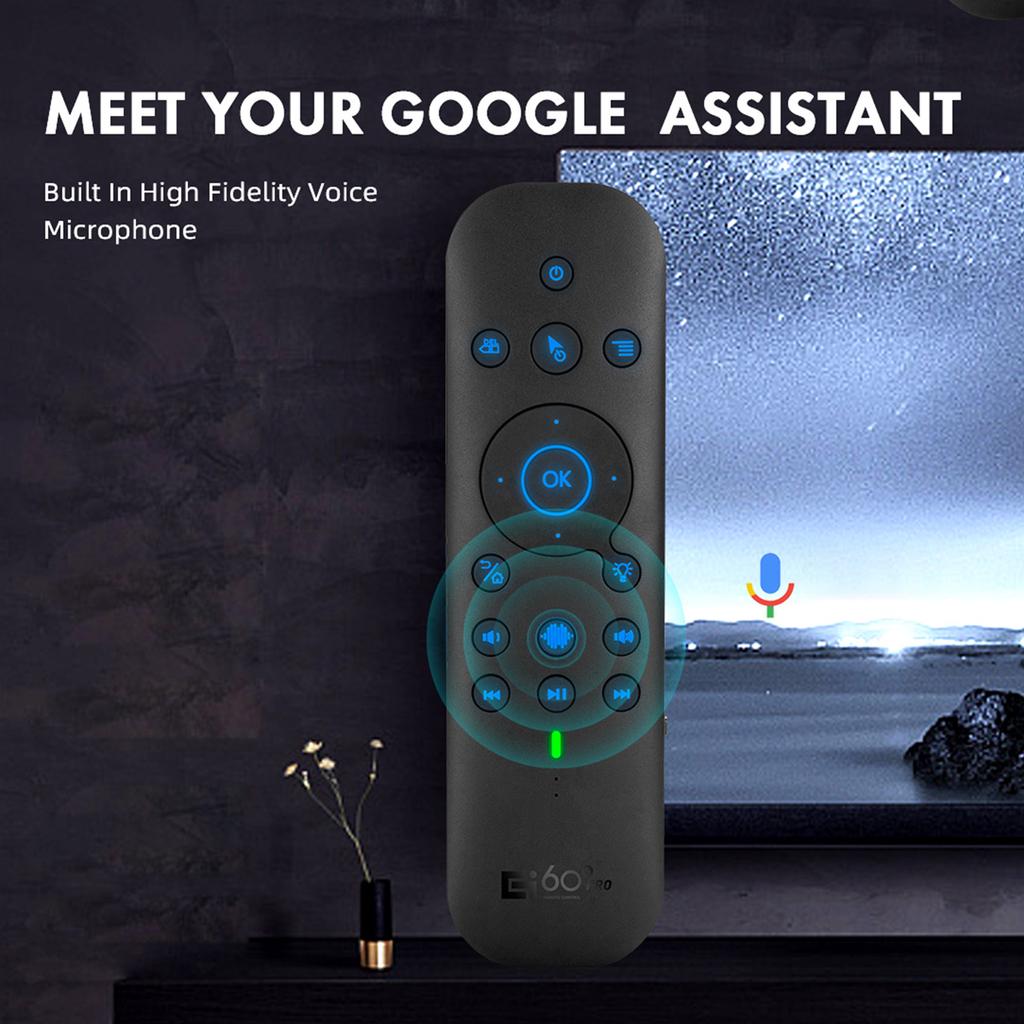G60SPRO BT 2.4G Controle remoto de voz de modo duplo com teclado giroscópio de 6 eixos para Smart TV Android TV BOX PC