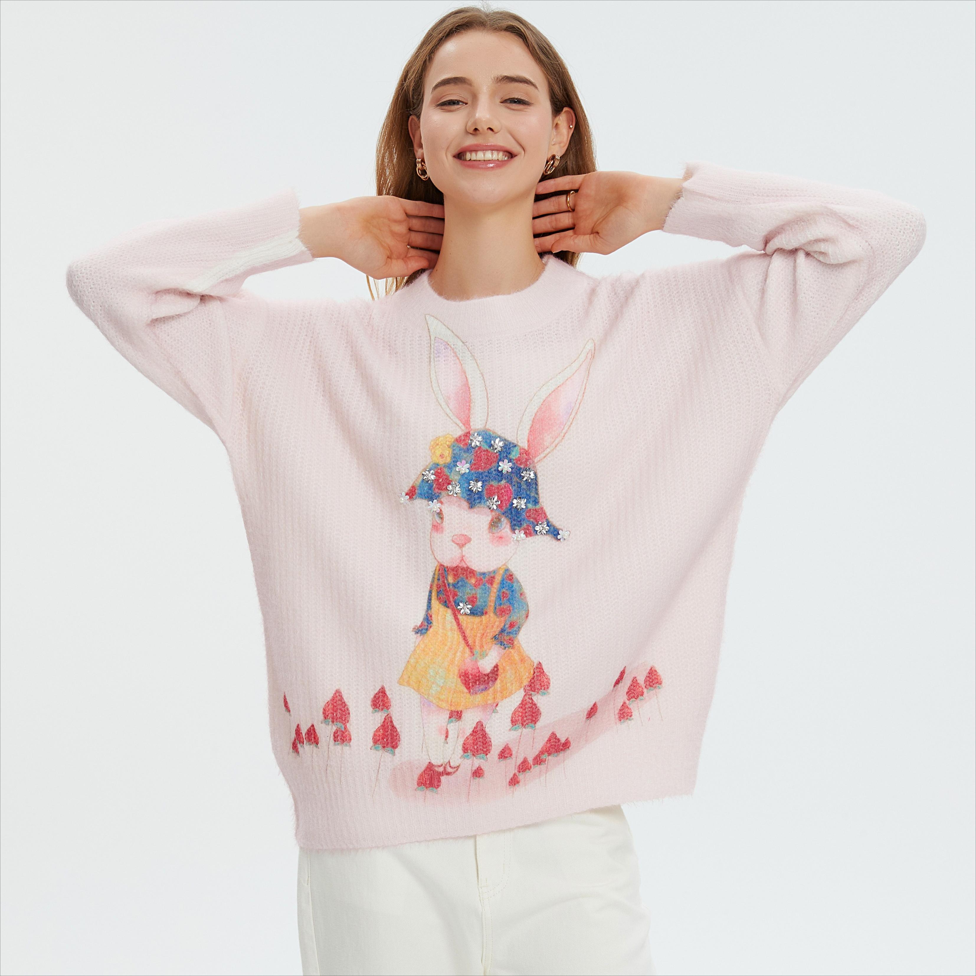 

DIMANAF 2025 Женские цветные свитера Вязаный базовый модный стиль с круглым вырезом Свободный пуловер One Size