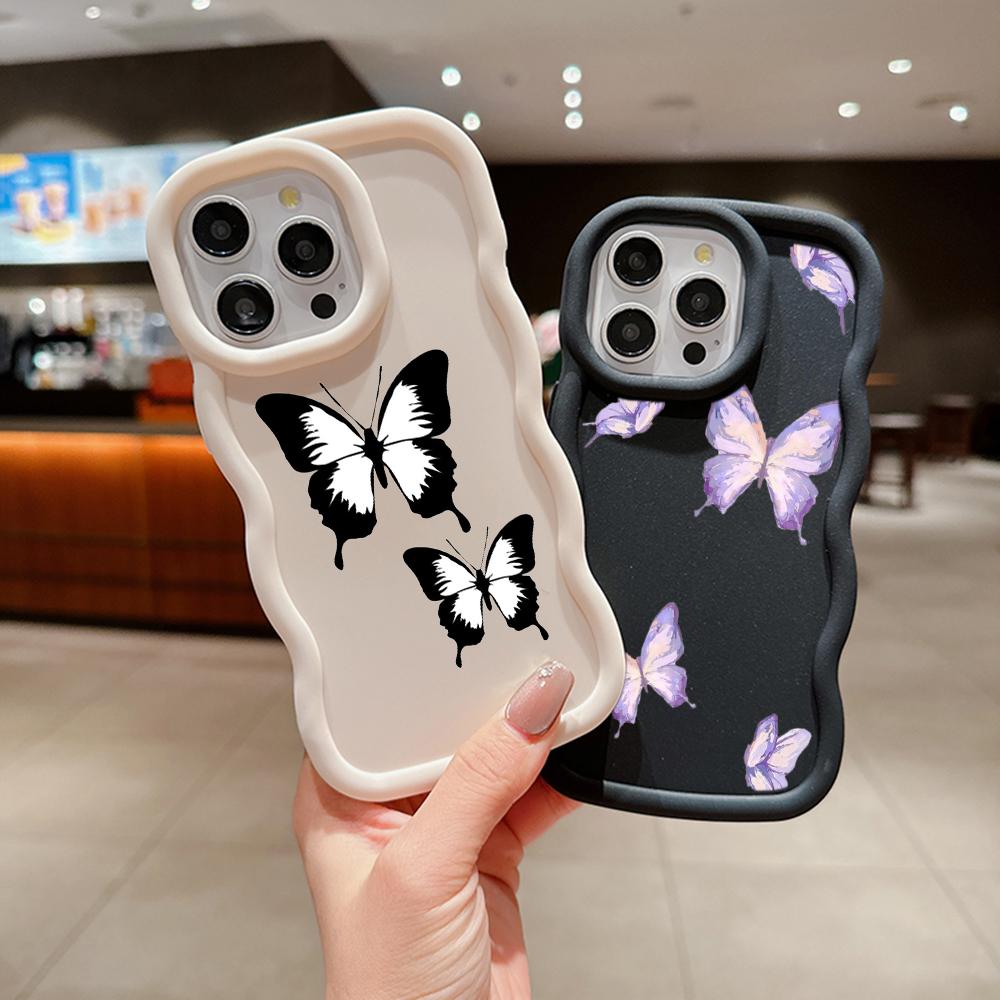 Macaron Soft TPU Phone Case for Xiaomi Poco X3 X5 X6 M6 Redmi 10 12C 13C Redmi Note 9 10 11 12 13 Pro 10s 11s 12s Cover Ae59 Butterfly art design Cute