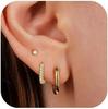 Gold-Plated Brass Hoop Earrings Fashion Set - European & American Design