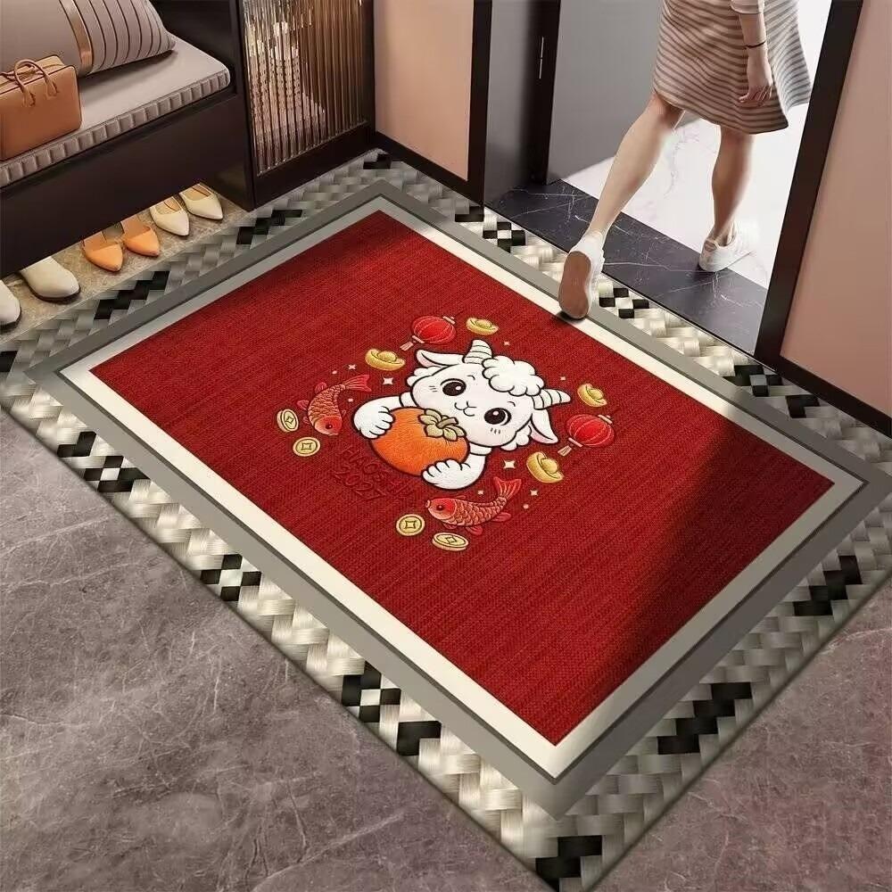 Cartoon Lamb Chinese Sheep Year Floor Mat Sheep Printed Welcome Door Mat Spring Festival