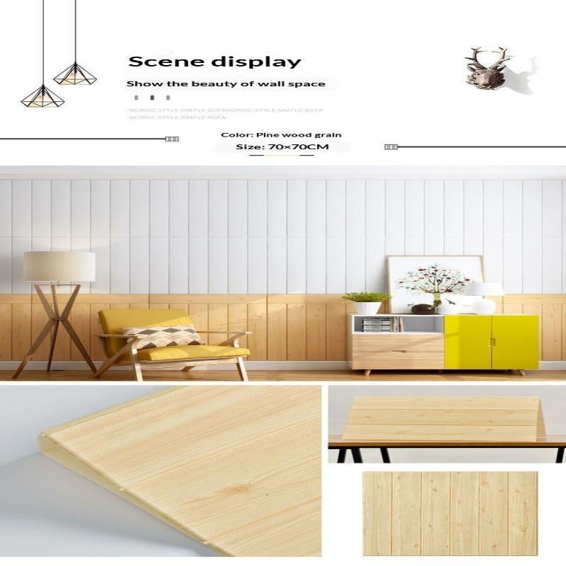3D Wood Slat Wall Panels Self Adhesive Sound Absorbing For Home Living Room Office Wall Decor