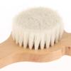 Soft Goat Bristle Shower Brush Wooden Handle Super Soft Scrubber Bath Brush Baby Hair Skin Body Massage Cleaning Tool