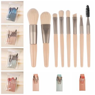 Set of 8 Soft Bristle Makeup Tools With Bag Foundation Brush Eyeshadow Brush Makeup Beginners