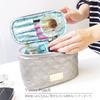 At First Vanity Makeup Cosmetic Shiny AF8337 Pouch, Pouch, Pouch, Gray,