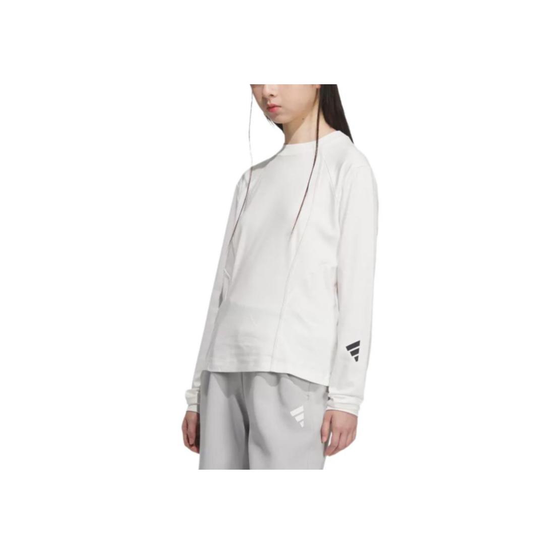

Adidas Comfortable Crew Neck Pullover Long Sleeve T-Shirt Women Tops Bright-White JY8071 S