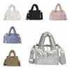 Large Capacity Down Cotton Shoulder Bag Korean Style Nylon Handbag Small Square Bag  Lady