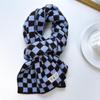 2024 Women's High-End Korean Blue Checkerboard Knit Scarf - Winter Warm Shawl