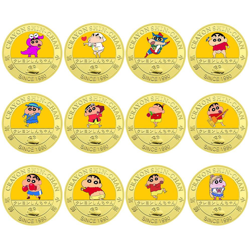 Gold Plated Colored Commemorative Coins for Japanese Manga and Anime Merchandise, Anime Children's Souvenirs