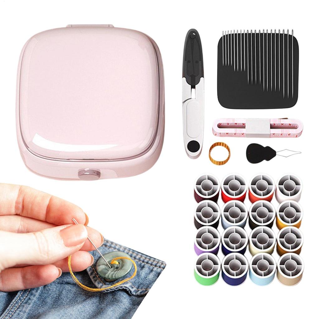 Sewing Box Magnetic Needle Thread Case Beginner Sewing Kit For Adults Student Beginners Enthusiasts Repair DIY Craft Travel Home