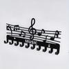 1pc Iron Music Note Storage Rack - Black Key Hooks and Coat Rack, Stylish and Creative Décor for Indoor Home Wall Decoration