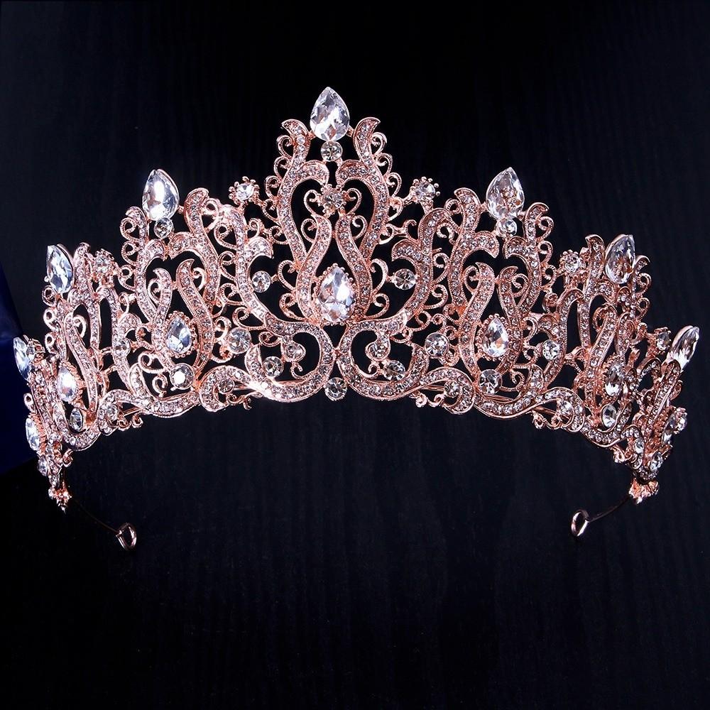 Shiny Silver Princess Tiara Crystal Rhinestone Crown Exquisite Baroque Luxury Crown Wedding