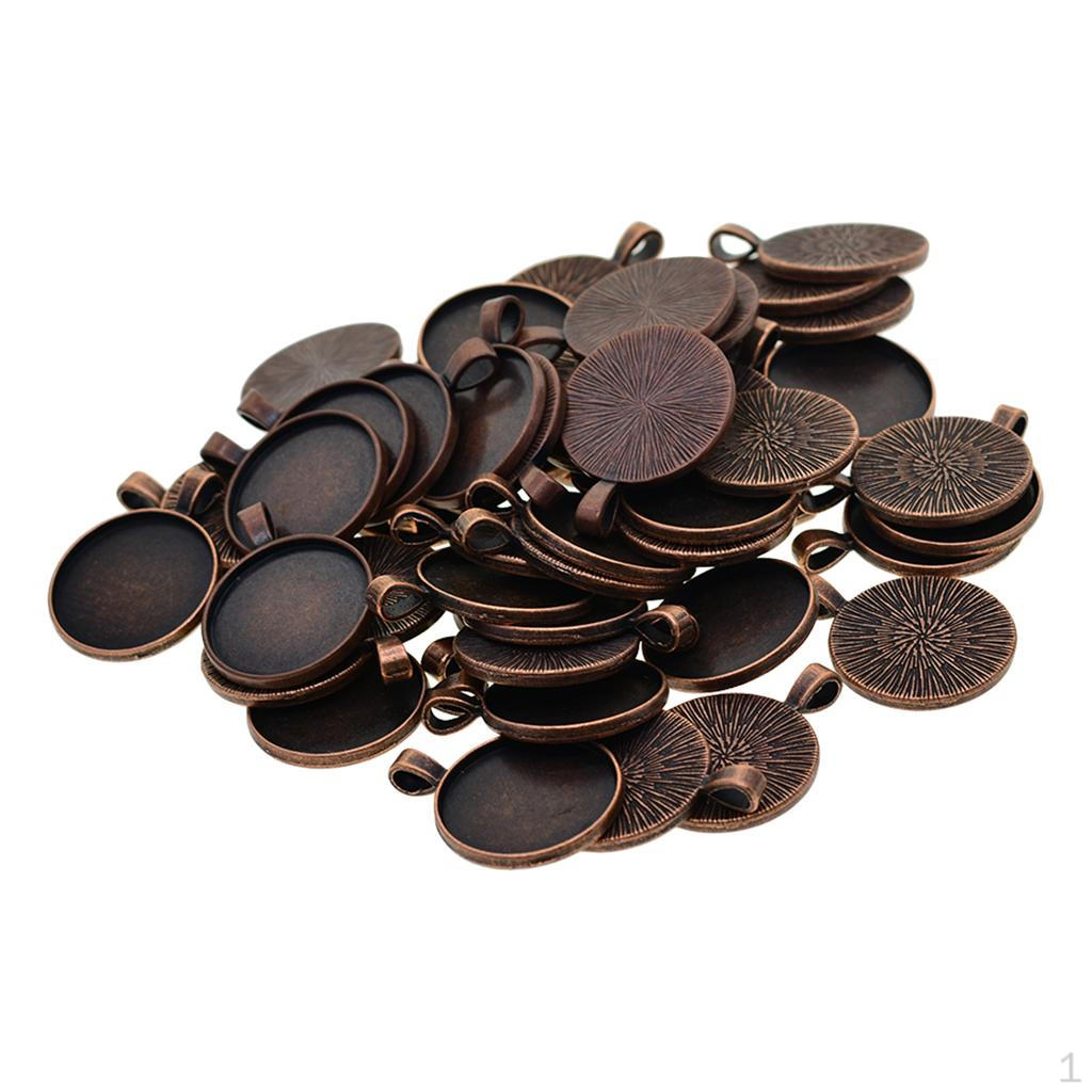 50 1 Inch Round Cabochon Base Trays for DIY Projects