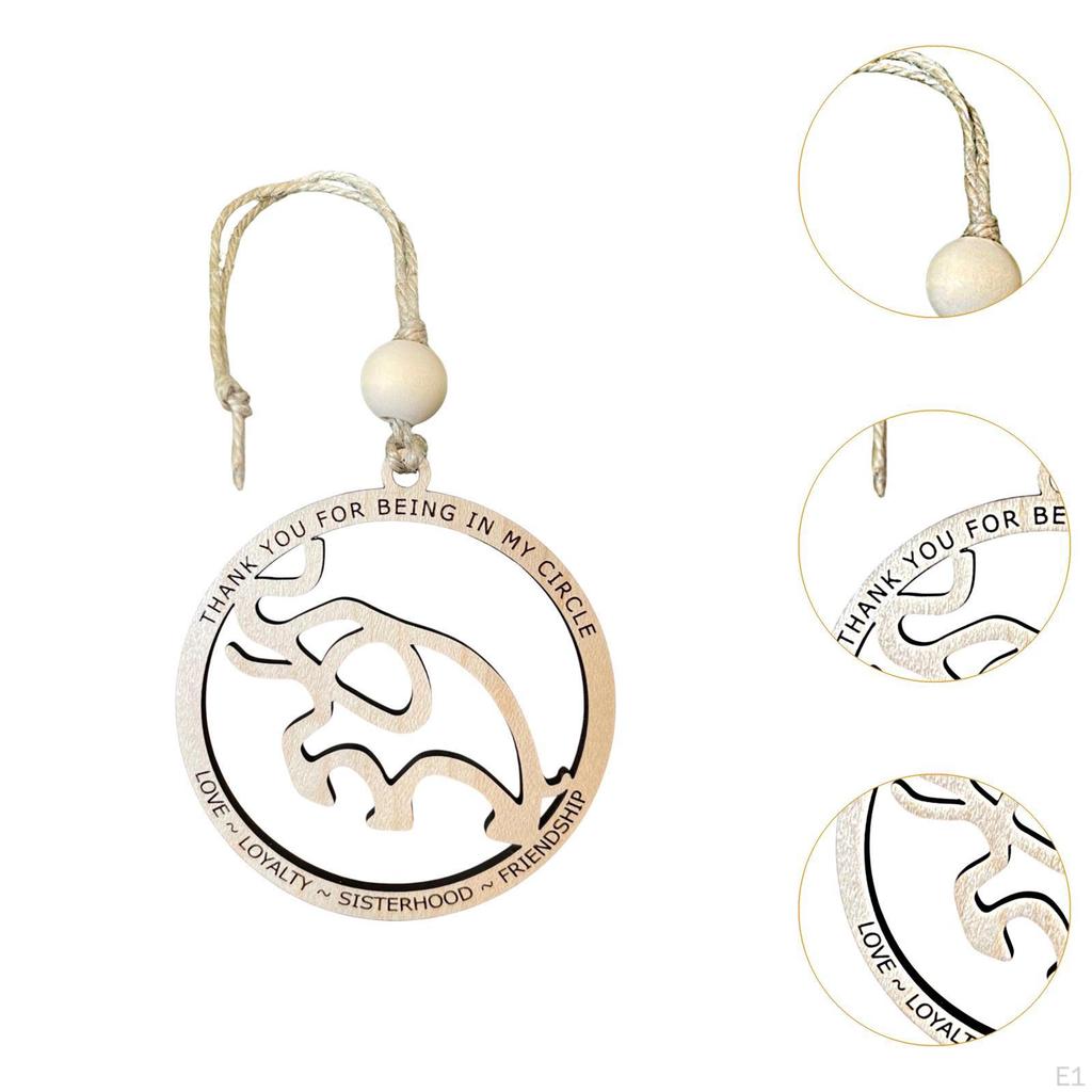 Univerzální dřevěná cedulka na vánoční cedulku na zavěšení na auto na zrcadlo se slonem