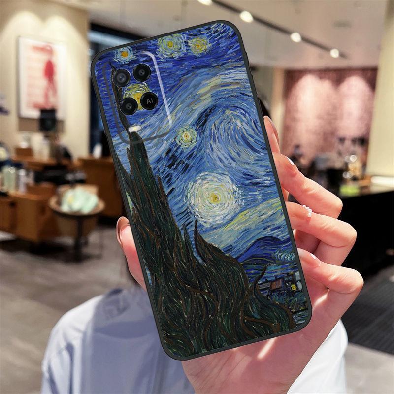 Van Gogh Oil Painting Case For Oppo A94 A54 A40 A60 A80 A98 A78 A18 A38 A58 A16 A76 A96 A17 A77 A74 A57S A15 Cover