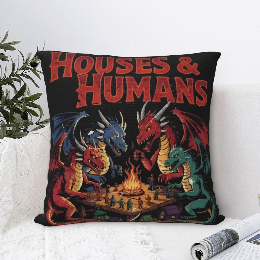 House And Humans Pillowcase Merch Soft Cushion Cover Dungeons and Dragons Pillow Covers Home Decor Square Multiple Sizes