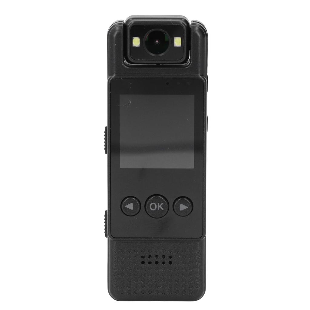 Body Video Recorder Black 1080P Portable 180° Rotatable Lens 1.3 Inch LCD Screen Supports Back Clip 