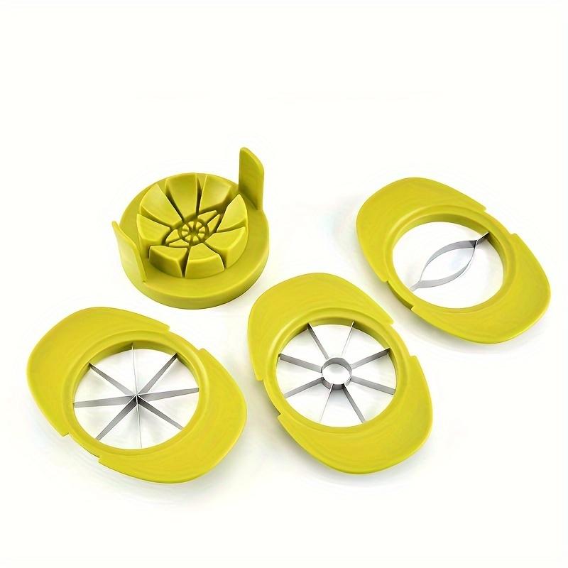 4 in 1 Stainless Steel Mango, Apple Cutter Set , Versatile Fruit Slicer, Corer, and Dicer with Interchangeable Blades for Apples, Peaches, Pears