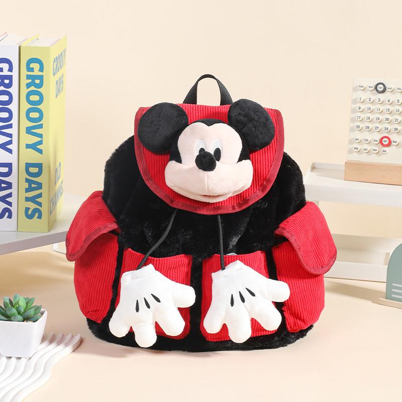 Mickey Mouse Plush Backpack Large Capacity Animal Cartoon Shoulder Bag For Kids