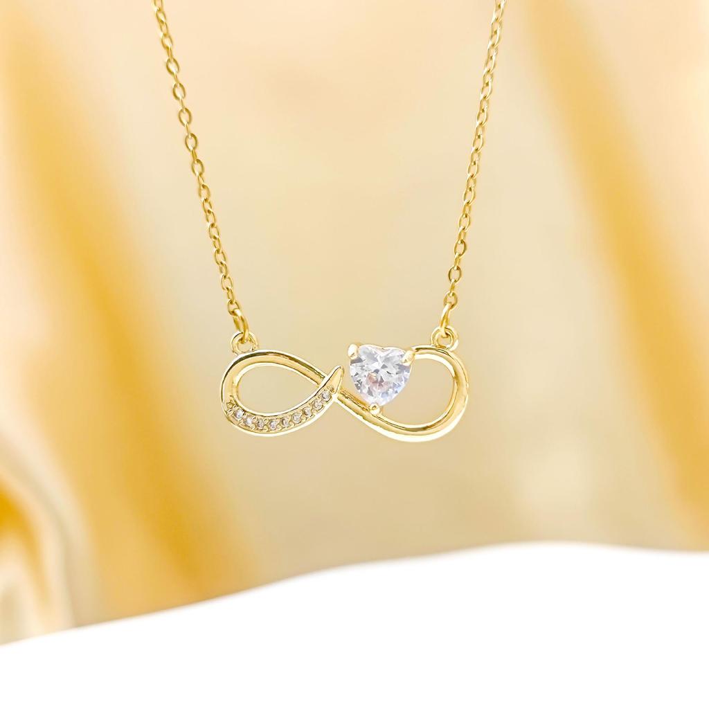 Personalized Infinite Love Zircon Necklace - Women's Titanium Steel Clavicle Chain