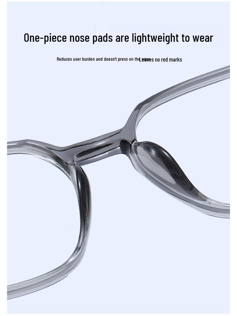 Women's Korean Polygonal Glasses, Myopia/Plano Lenses, Anti-Blue Light, Slimming for Large Faces, TR90 Bare Face Frame
