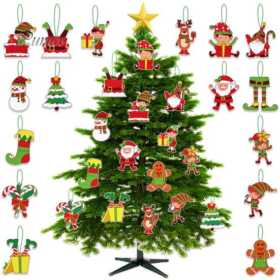 16Pcs Christmas Tree Hangers Xmas Style Easy To Hang Create Atmosphere Festive Santa Claus Decorations Pendant