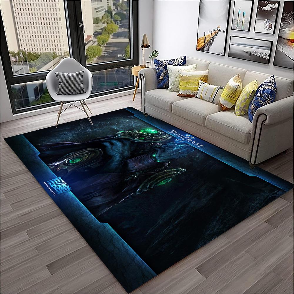 3D Retro Spiel StarCraft Gamer Teppich Teppich für Zuhause Wohnzimmer Schlafzimmer Sofa Fußmatte Dekor, Kinder Spielbereich Teppich Rutschfeste Bodenmatte