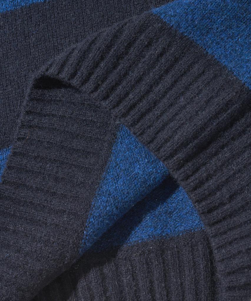 OUTSTANDING Pure Wool Wholegarment Stripe Knit_Blue/Navy