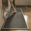 2-Piece Set Geometric Patterned Rugs Water-Absorbent Quick-Dry Kitchen Mats Bathroom Anti-Slip Door Mats Home Decor