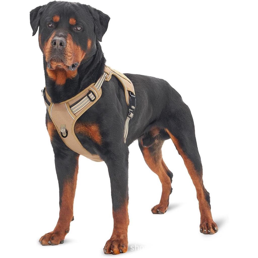 Outdoor Tactical Reflective Dog Harness with Adjustable Mesh and Handle Leash