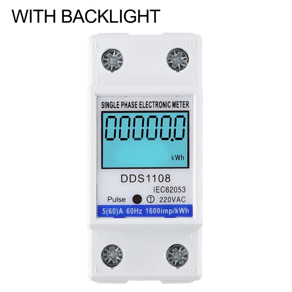 1pc 50A 60A DDS1108 LCD Digital Display Single Phase Energy Meter With Backlight Single Phase Energy Meter Test Meters Detectors