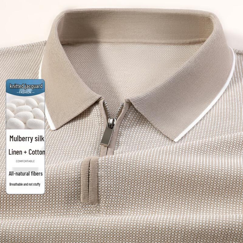 Antonio Men s Silk-Linen Blend Mesh Knit Polo Shirt 3XL/56