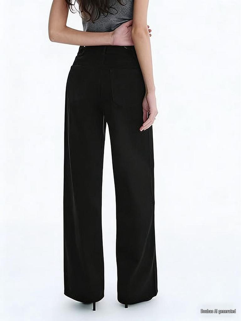 2026 Spring High-Waist Wide-Leg Washed Denim Pants for Women – Hip-Lifting, Relaxed Fit