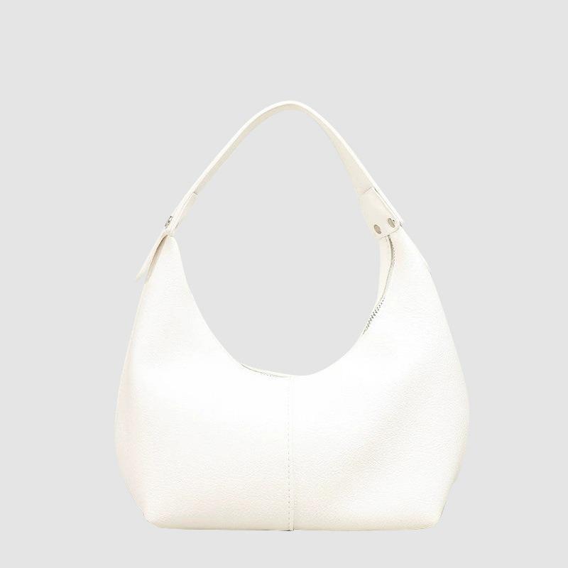 

Сумка-подмышка Lychee Grain, модная повседневная сумка из мягкой кожи, простая сумка на одно плечо для женщин белый