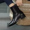 Round-toe Thick-heel Boots - New Fall/Winter Style - Best-selling Short Boot with Insulation - Women's Shoes