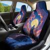 2pcs, Elegant Howling Wolf Moonlit Night Scenery Design Car Seat Covers, Keeps Front Seats Clean During Everyday Driving, Easy T