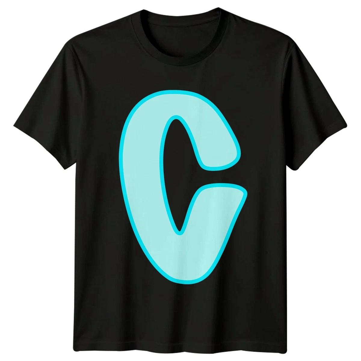 C Initial Letter Alphabet Mens T-Shirt Womens Tee Graphic Unisex Top L