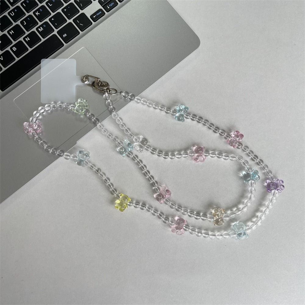 Long Long Crossbody Phone Chain Bow Cellphone Lanyard Kawaii Beads Phone Strap  Phone Accessories