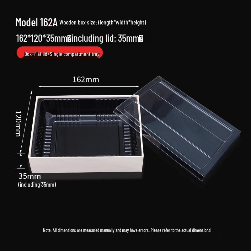 Disposable Wooden Bento Box with Flat Lid