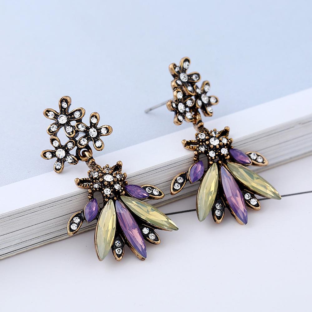 Bohemian Rhinestone Crystal Zinc Alloy Earrings for Women