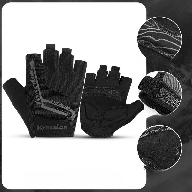 

Summer outdoor riding half finger men s and women s sports fitness non-slip anti-cocoon shock absorption wear-resistant breathable half finger gloves XL чорний