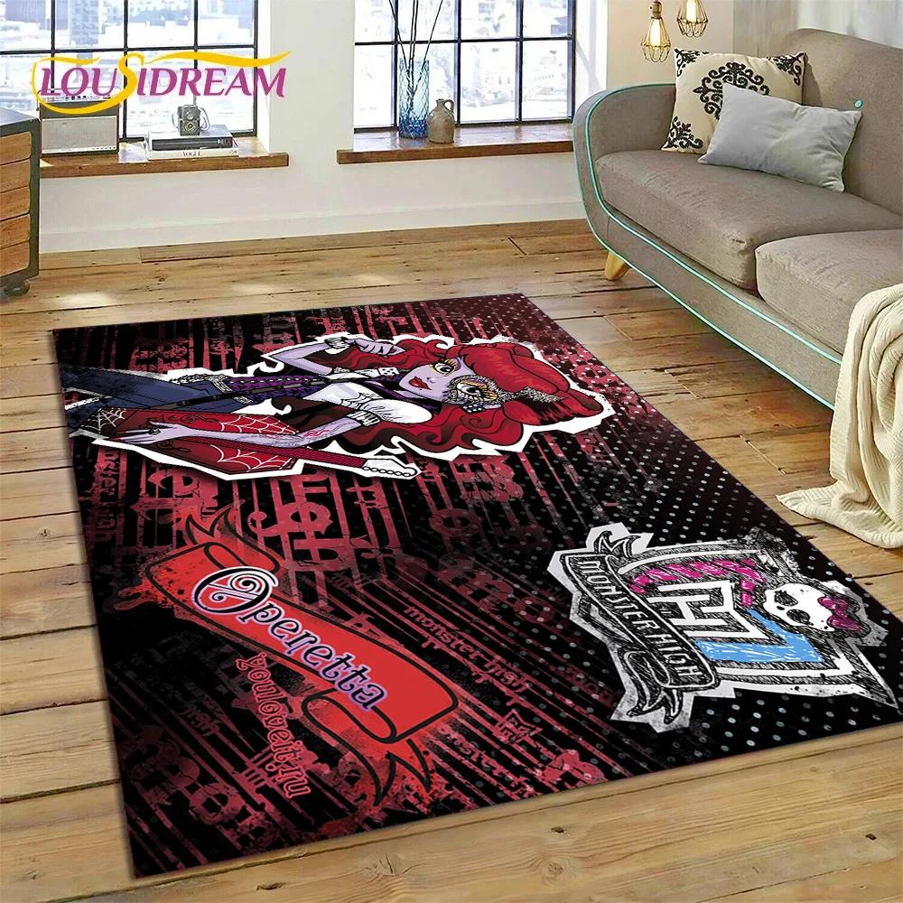 Cartoon Monster High Draculaura Vampire Rug Carpet for Living Room Bedroom Home Decor,Non-slip Decoration for Sofa Doormat Gift