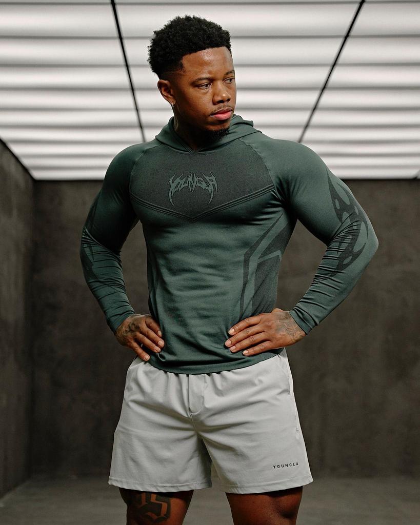 YoungLA Warrior Dehnbarer Fitness-Kapuzenpullover Jogginghose