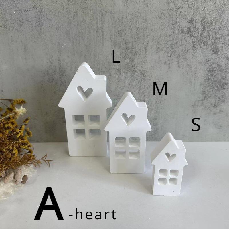 Heart House Star House Silicone Molds Light Heart Concrete Moulds Casting Mold Houses Decoration for Home Resin Mold Casting Mould