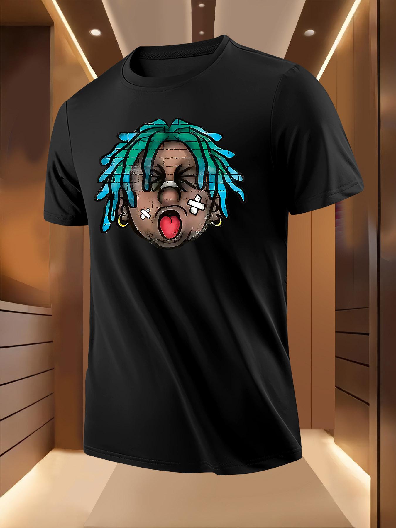 Graphic Tshirt with Edgy Braided Hair Tattoo Print - Brea... M