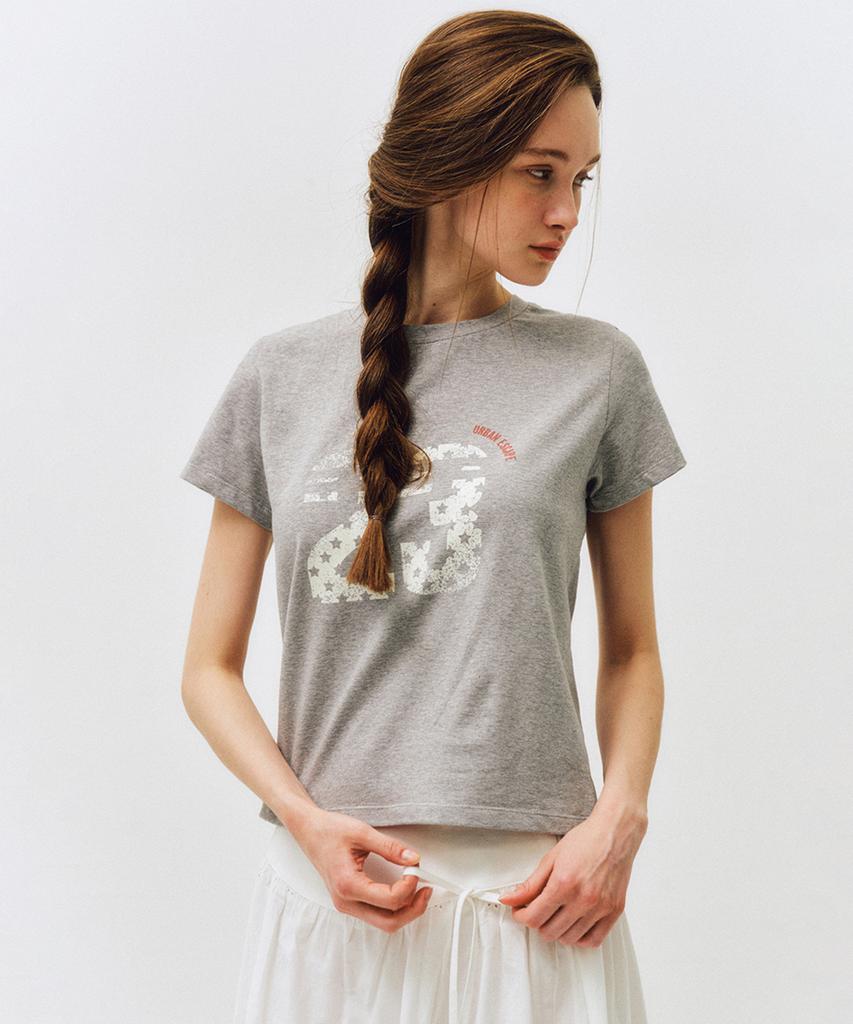 CITTA Retro Star Number 23 T-Shirt_Ctt378 (Melange Gray)