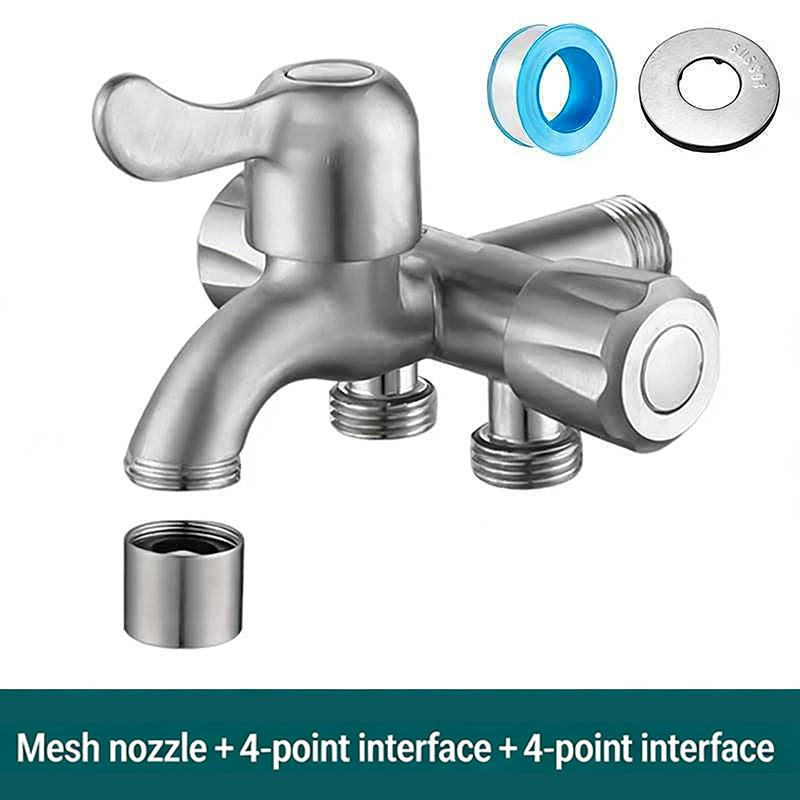 Stainless Steel 3 Way Faucet Three Tap Bathroom Kitchen Water Washer Tap Faucet