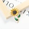 Elegant for Women Fashion Gift Sunflower Plant Jewelry Clothes Accessories Brooch Pin Lapel Pin